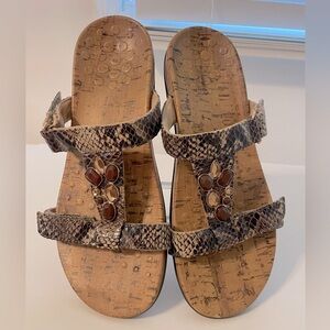 Vionic Snakeskin Sandals with Jewel Accents